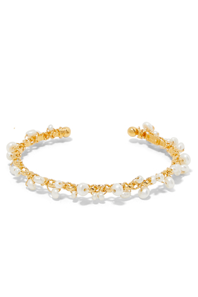 Orphee Bracelet, Gold-Plated Metal & Mother of Pearl